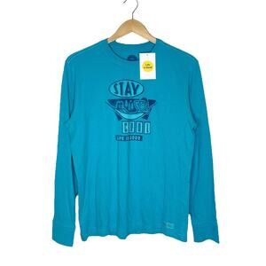 Life Is Good Stay Cool Hammock Long Sleeve Shirt Turquoise NWT Small